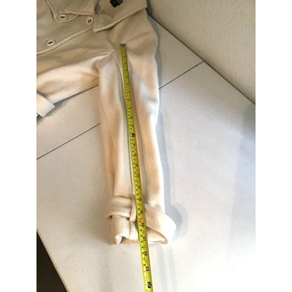 STATIC - WOMENS OFF-WHITE BUTTON-DOWN WOOL JACKET WITH BELT SIZE X-LARGE - Picture 4 of 7